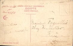 CPA Bateau de Guerre Port Said WSS Bacchante Egypte Egypt