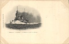 Vintage Postcard Warship Brennus Cuirasse has turrets spinning 16 nodes