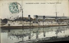 CPA Bateau de Guerre Rochefort sur Mer Arsenal Le Bugeaud Croiseur