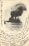 Vintage Postcard Warship Brennus to the tests