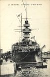 Vintage Postcard Warship Le Havre Bouvines with the basin of the Eure
