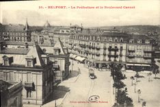 Vintage Postcard Belfort Prefecture and the Carnot boulevard
