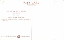 Vintage Postcard Militaria The Royal Scots Greys 2nd Dragons Officer Review Order 1936