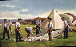 CPA Militaria Pitching tents