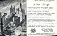 Vintage Postcard Militaria A our villages