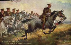 CPA Militaria The Royal Scots Grey 2nd Dragons A dash from the hill The greys in khaki drill order