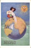 Vintage Postcard Publicite Mugs up of Alsace Terre Sun
