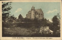 Vintage Postcard Castle St Angel the church