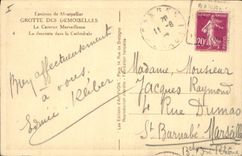 Vintage Postcard Cave Caves Surroundings of Montpellier Cave of the Young ladies the marvellous cave descent in the cathedral