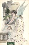 CPA Fantaisie Enfant Poupee Ange Noel 