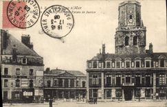 CPA Palais de justice Boulogne sur Mer L'hotel de ville Beffroi 