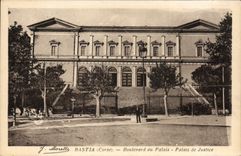 Vintage Postcard Law courts Bastia Boulevard of the Corsica Corsica palate