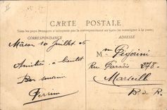 Vintage Postcard Trawl-net on the Saone Thevenin Public garden and Law courts