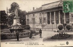 Vintage Postcard Law courts and the fountain Thevenin Trawl-net on the Saone