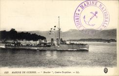 CPA Bateau de Guerre Bouclier Contre torpilleur 