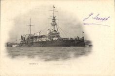 CPA Bateau de Guerre Brennus Cuirasse d'escadre a tourelles 