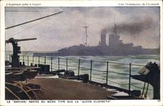 Vintage Postcard Warship Barham ship of the same type that Queen Elizabeth
