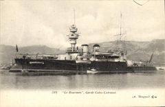 CPA Bateau de Guerre Le Bouvines Garde Cotes Cuirasse 