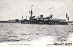 CPA Bateau de Guerre Le Brennus Cuirasse d'escadre Chocolat Klaus 