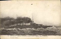 CPA Bateau de Guerre Bretagne Cuirasse d'escadre 