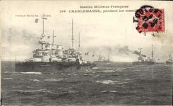 Vintage Postcard Warship Charlemagne during the operations