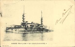 Vintage Postcard Warship the Charles Martel