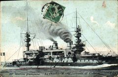 CPA Bateau de Guerre Le Charles Martel Cuirasse de 1er rang 