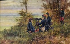 CPA Militaria Emploi de la mitrailleuse Infanterie 