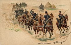 CPA Militaria Train d'artillerie 