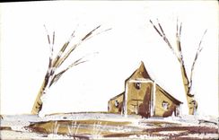 CPA Fantaisie (dessin a la main) Maison 