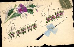 CPA Fantaisie (dessin a la main) Fleurs 