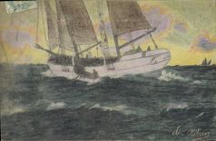 CPA Fantaisie (dessin a la main) Bateau 