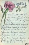 CPA Fantaisie (dessin a la main) Fleurs 