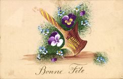 CPA Fantaisie (dessin a la main) Fleurs 