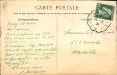 CPA Fantaisie (dessin a la main) Paysage Bateau 