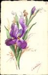 CPA Fantaisie (dessin a la main) Fleurs 