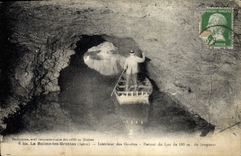 CPA Grotte Grottes La Balme les Grottes Interieur des grottes Retour du lac 