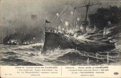 CPA Bateau de Guerre Combat naval de Fakland La fin du Charnhorst Vaisseau amiral allemand 