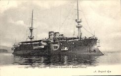 CPA Bateau de Guerre Le Courbet Cuirasse d'escadre a Reduit Central 