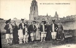 CPA Folklore Batz Paludieres et jeunes paludiers 