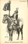 CPA Militaria 18eme Dragons Officier Porte etendard 1812 