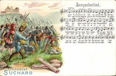CPA Militaria Chocolat Suchard Sempacherlied 