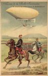 CPA Militaria La Belle Jardiniere Le Lebaudy evoluant au dessus des forts de l'Est Zeppelin Dirigeab