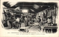 CPA Commission des ardoisieres d'Angers Lariviere Atelier de Saint Leonard Le travail de l'ardoise e