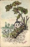 CPA Fantaisie (dessin a la main) Maison 