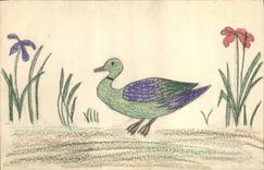 CPA Fantaisie (dessin a la main) Canard 