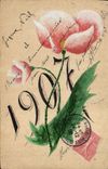 CPA Fantaisie (dessin a la main) Fleurs Annee 1907