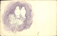 CPA Fantaisie (dessin a la main) Oiseaux 