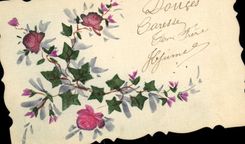 CPA Fantaisie (dessin a la main) Fleurs 