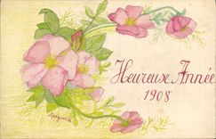 CPA Fantaisie (dessin a la main) Fleurs 
